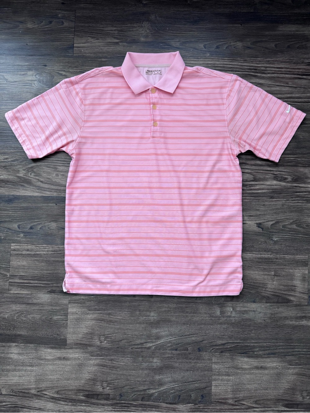 Nike Men's Light Pink Striped Polo